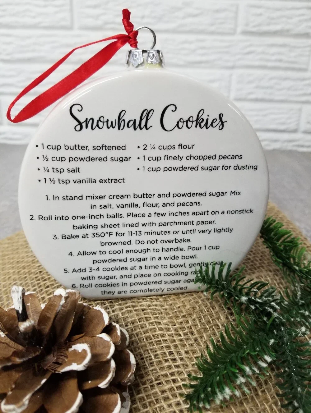 Temp-Tations Snowball Cookies Recipe Ornament